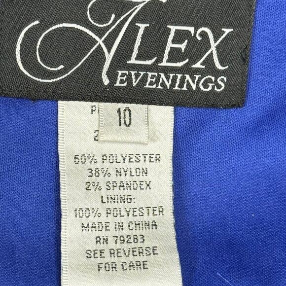 Alex Evenings Blue Lace Sleeveless Dress & Sheer Jacket Set Sequin Party sz 10 - Picture 16 of 16